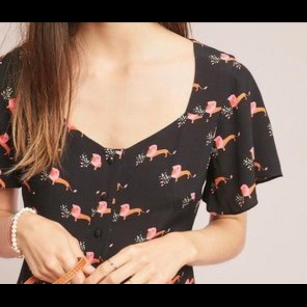 Maeve  Anthropologie Praslin printed 🦁💐dress sz 6 - Picture 3 of 6